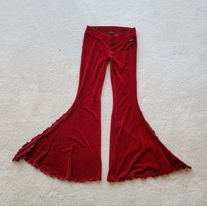 Melodia designs red velvet flare pants